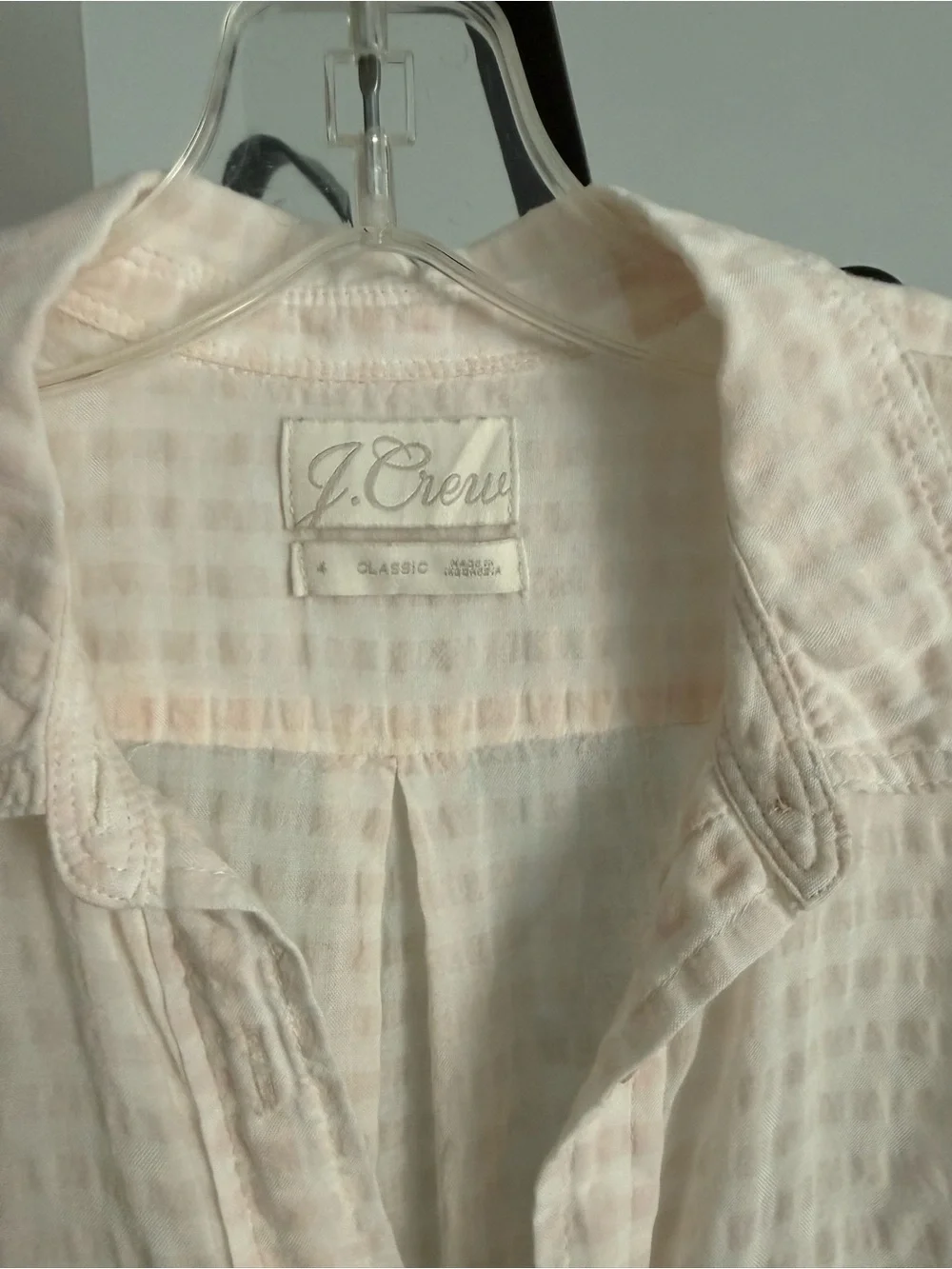 J. Crew Light Pink Textured Button Shirt S